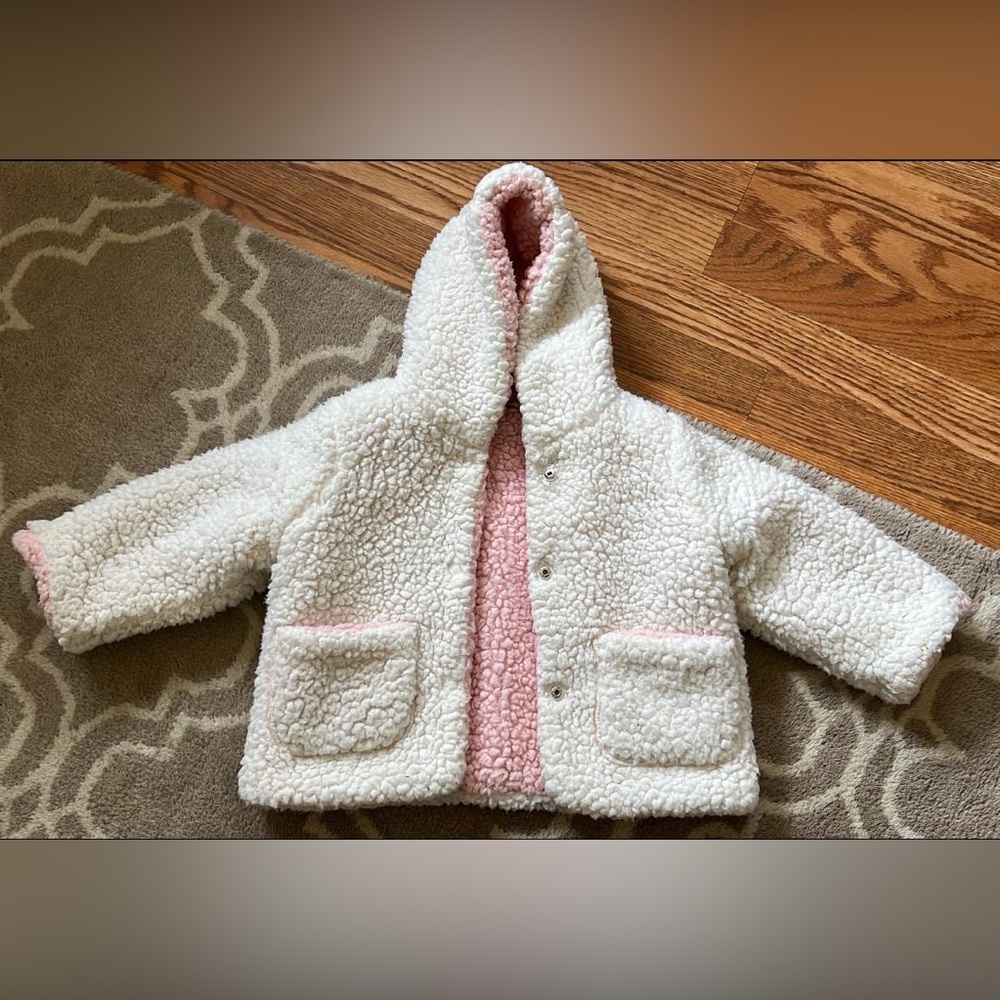 Perfect condition! Thick Sherpa reversible jacket - girls 3-4T